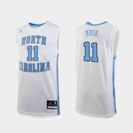 Men North Carolina Tar Heels Shea Rush White Replica College Basketball Jersey